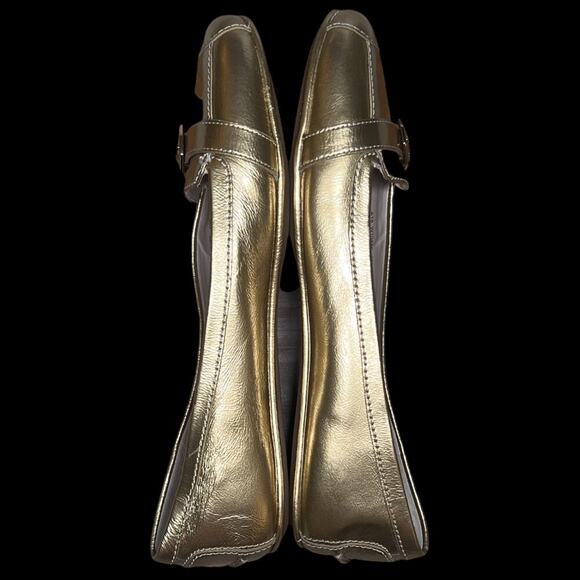 COLE HAAN Women's Size 10 Gold Demi Driving Shoes Cinderella Flats Logo Detail - Picture 12 of 14